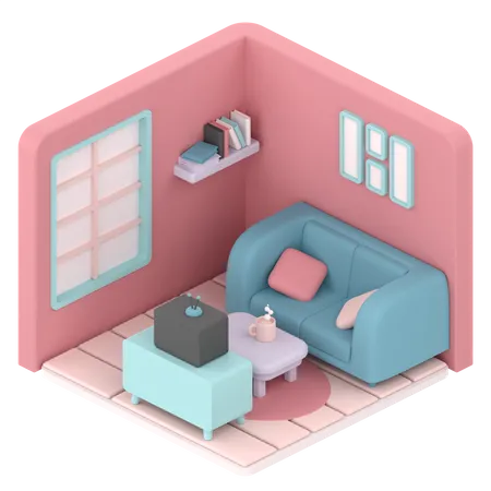 Living Room  3D Illustration