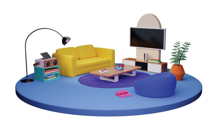 Living Room  3D Illustration