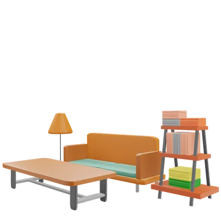 3 D Render Living Room Illustration 3D Icon