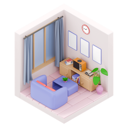 Livingroom  3D Illustration