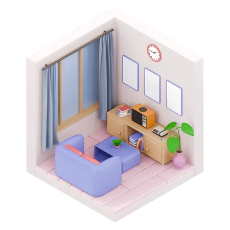 Livingroom  3D Illustration