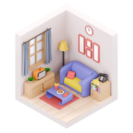 Livingroom  3D Illustration