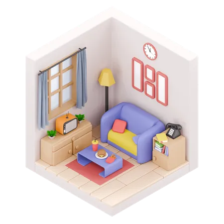 Livingroom  3D Illustration