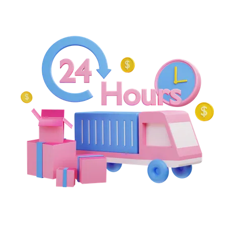 Livraison 24 heures  3D Illustration