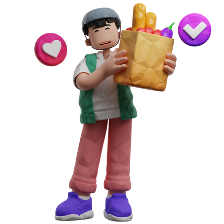 Livraison d'épicerie  3D Icon