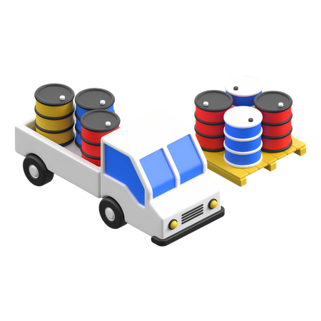 Livraison de barils  3D Icon