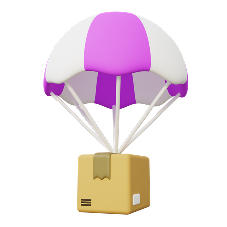 Livraison de colis avec parachute  3D Icon