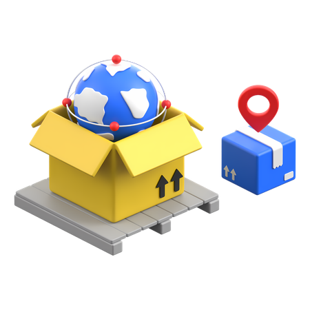 Livrer des marchandises dans le monde entier  3D Icon