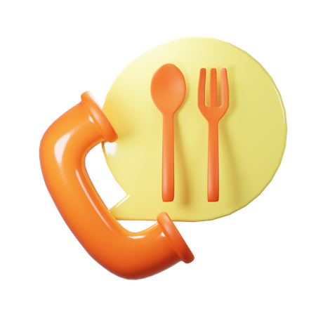 Appel de livraison de nourriture  3D Icon