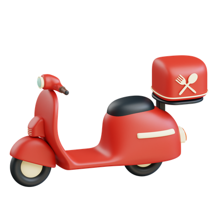 Livraison de nourriture en scooter  3D Icon