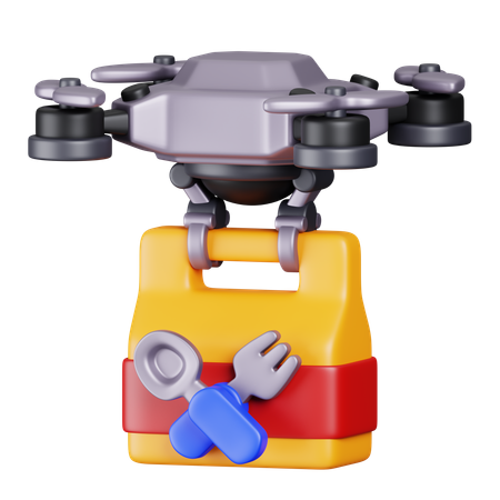 Livraison de nourriture par drone  3D Icon