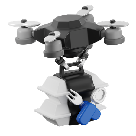 Livraison de nourriture par drone  3D Icon