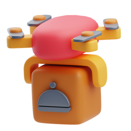 Livraison de nourriture par drone  3D Icon