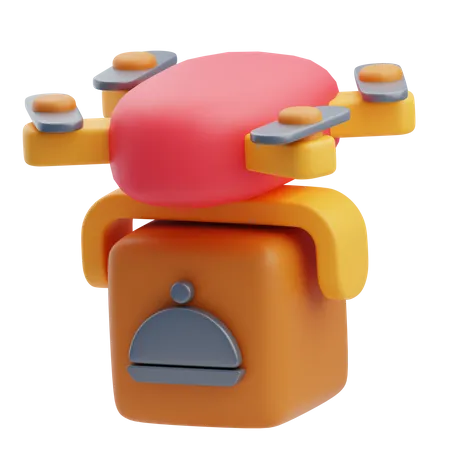 Livraison de nourriture par drone  3D Icon