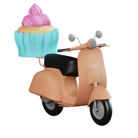 Scooter de livraison de nourriture  3D Icon