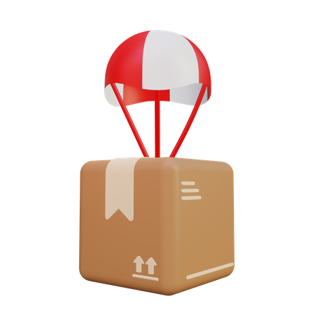 Livraison en parachute  3D Illustration