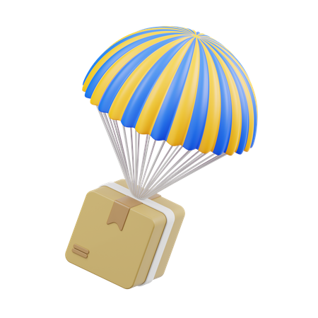 Livraison de parachute aérien  3D Icon