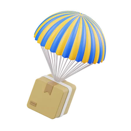 Livraison de parachute aérien  3D Icon