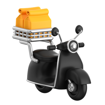 Scooter de livraison de nourriture  3D Icon