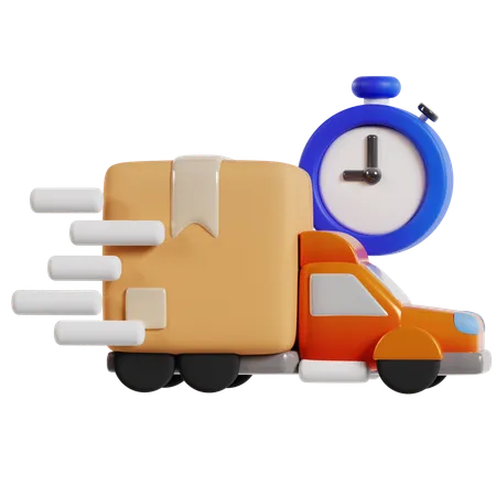 Shopping par camion de livraison express  3D Icon