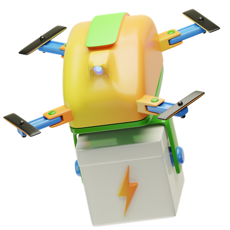 Livraison par drone écologique  3D Icon