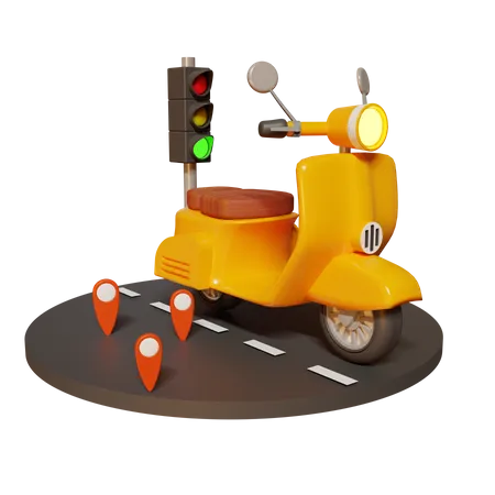 Scooter de livraison  3D Illustration