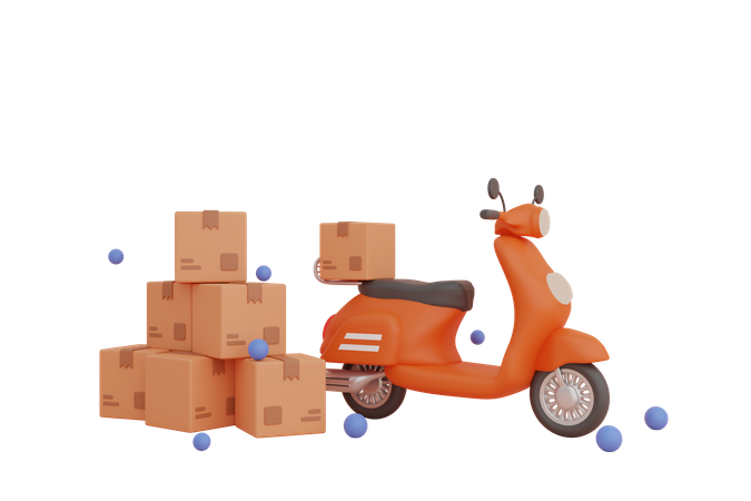 Scooter de livraison  3D Illustration