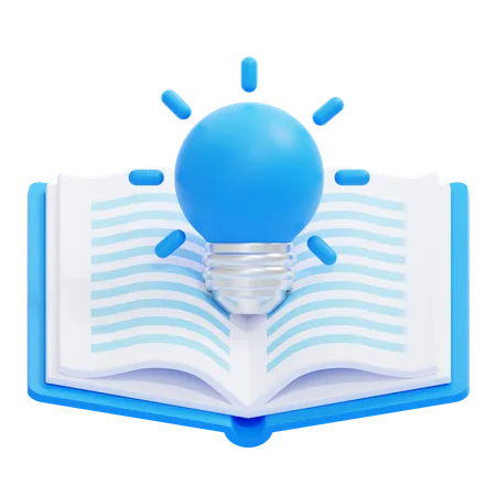 Livre avec ampoule  3D Icon