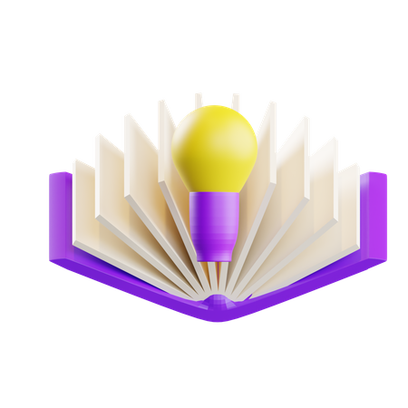 Livre avec lampe à idées  3D Icon