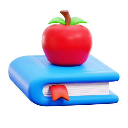 Livre avec pomme  3D Icon