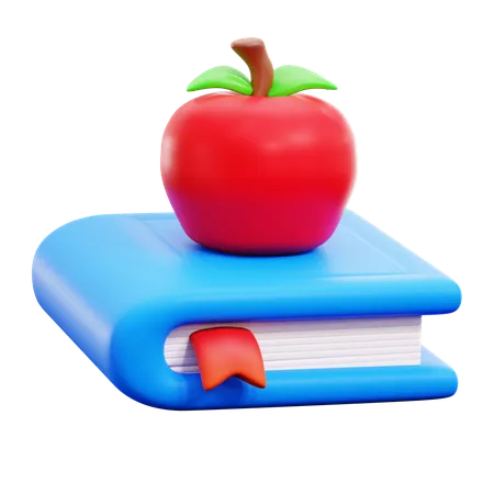 Livre avec pomme  3D Icon