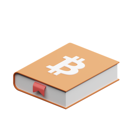 Livre sur les crypto-monnaies Bitcoin  3D Illustration