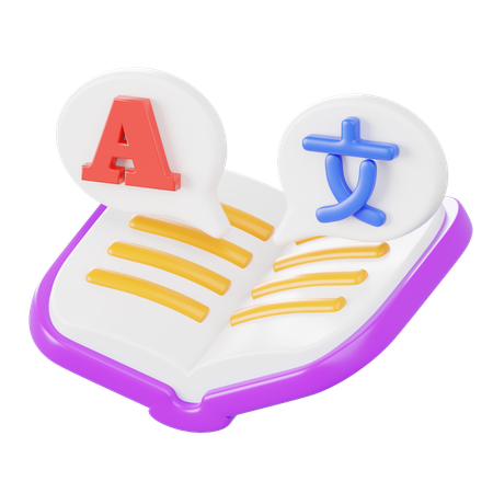 Livre d'apprentissage des langues  3D Icon