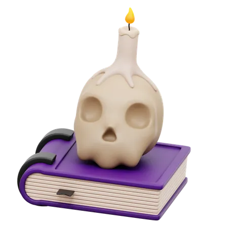 Livre d'Halloween avec bougie  3D Icon