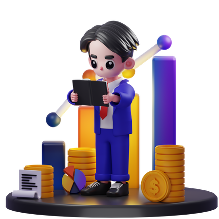 Livre de lecture de conseiller financier  3D Icon