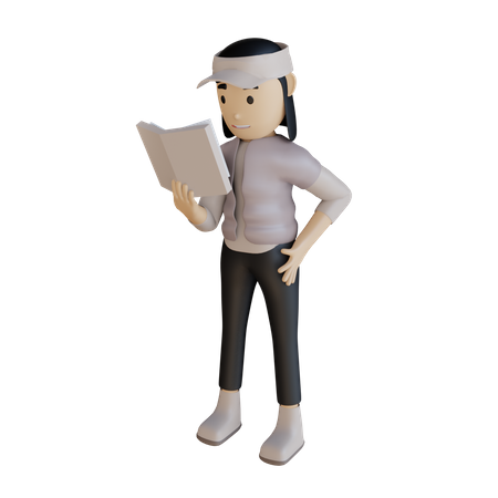 Livre de lecture de femme d'affaires  3D Icon