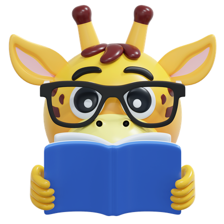 Livre de lecture de girafe  3D Icon