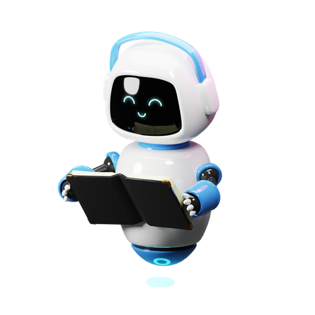 Livre de lecture de robot mignon  3D Icon