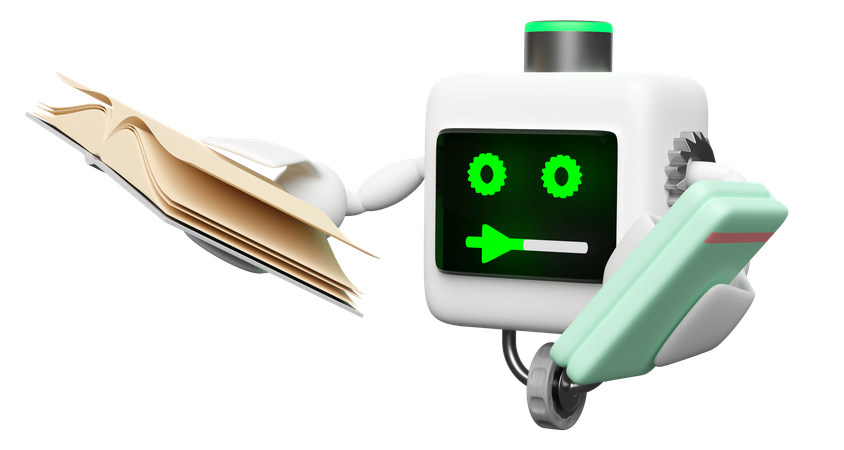 Livre de lecture de robots  3D Icon
