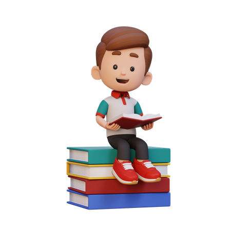Livre de lecture pour enfant heureux  3D Icon