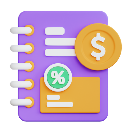 Carnet de transactions  3D Icon