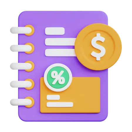 Carnet de transactions  3D Icon