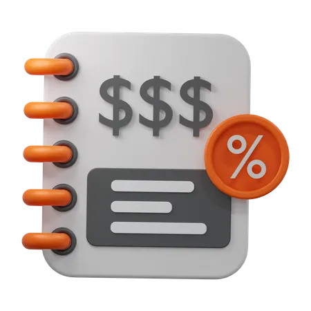 Carnet de transactions  3D Icon