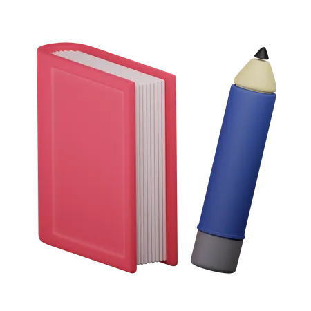 Livre et crayon  3D Icon