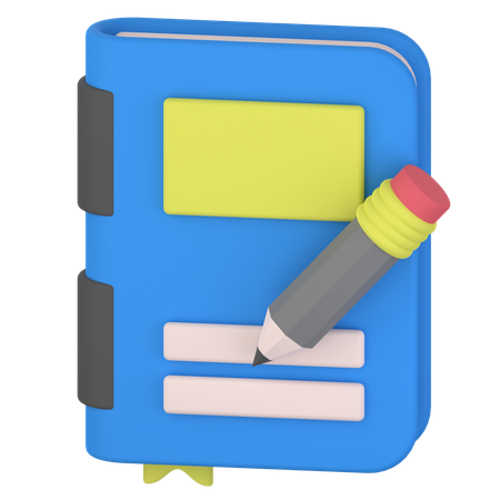 Livre et crayon  3D Icon