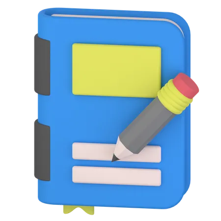 Livre et crayon  3D Icon