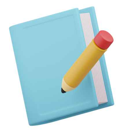 Livre et crayon  3D Icon