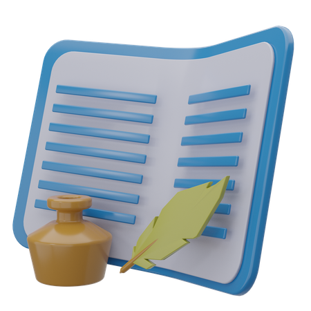 Livre et encrier  3D Icon