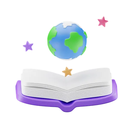 Livre et globe  3D Icon