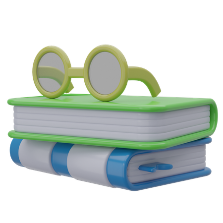 Livre et lunettes  3D Icon